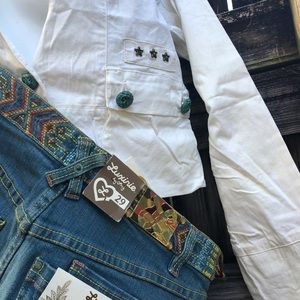 Perfect to mini  thick stretch jean skit NWT & top